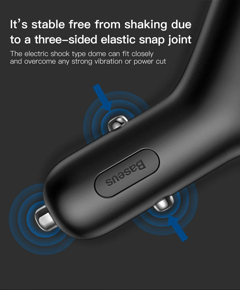 Baseus 40W 3.4A Dual USB Автомобильное зарядное устройство 3 в 1 быстрая зарядка для iPhone 11 samsung 12 V-24 V мобильный телефон автомобильный адаптер сигареты в автомобиле