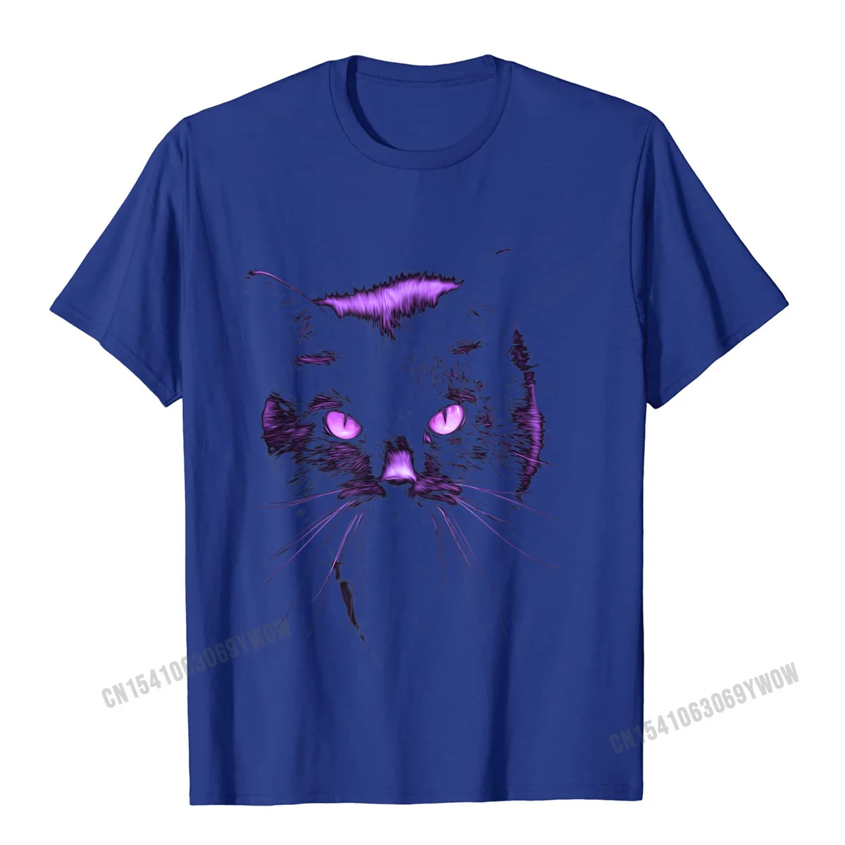 Cool Tops Tees Fashionable Round Collar Simple Style Short Sleeve Cotton Fabric Man T Shirt Fashionable T-Shirt Cool Halloween Shirt Purple Cat Witches Familiar Cats Eye T-Shirt__1081 blue