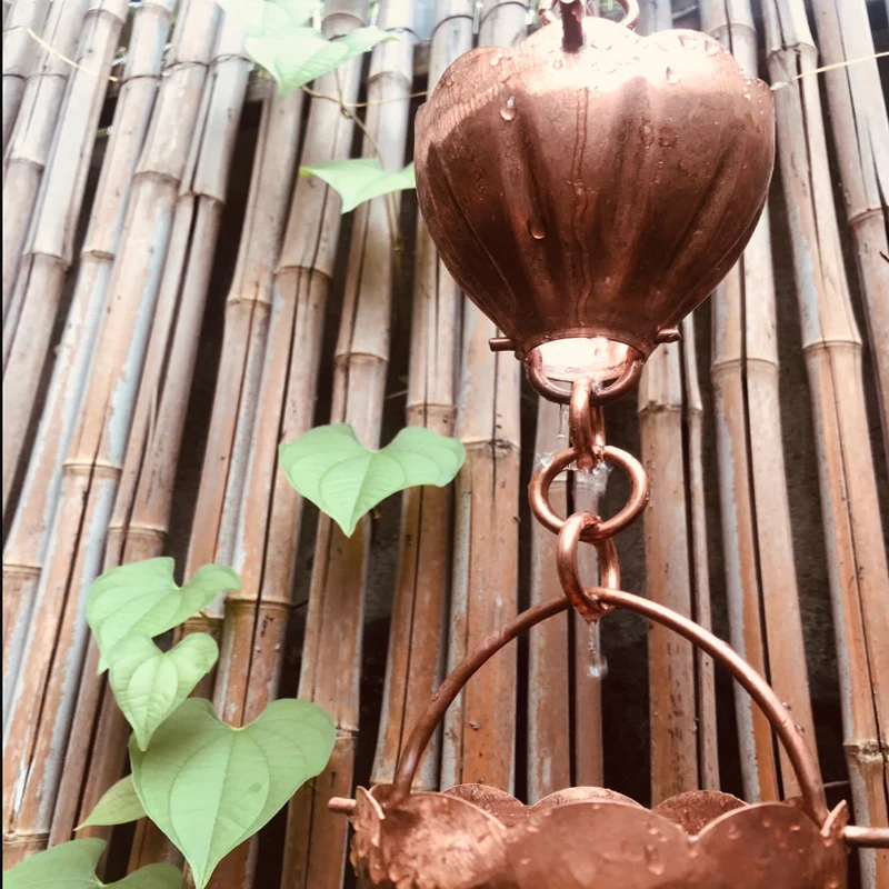 260cm Copper Rain Bell Drainage Chain Water Diversion Chain Temple Homestay Villa Gutter Japanese Courtyard Copper Guide Rain Ch