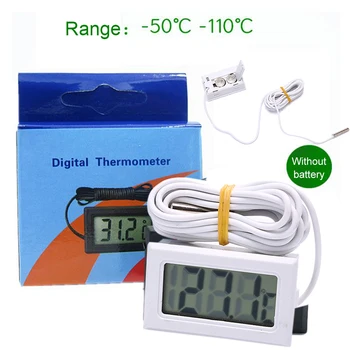 

Digital LCD Thermometer Hygrometer Temperature humidity Gauge with Probe for Vehicle Reptile Terrarium Fish Tank Refrigerator