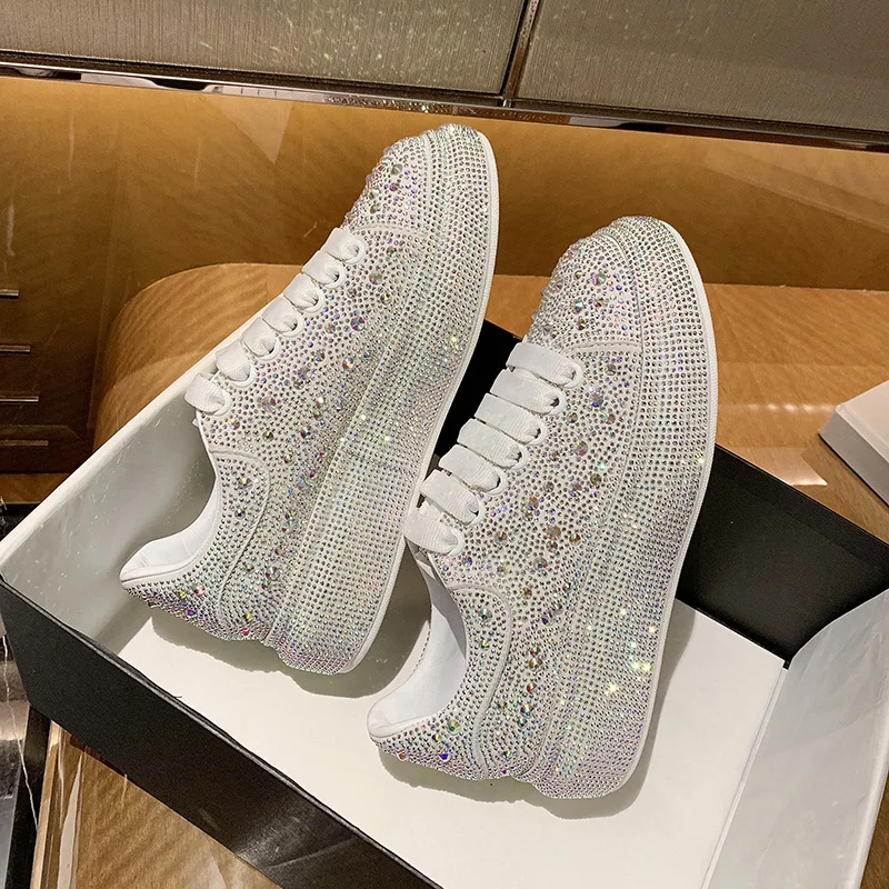 Women's Sneakers With Sparkles shoes Woman Shoes Luxury Platform Woman-shoes Womens Trainers Rhinestone Fashion Heels Casual