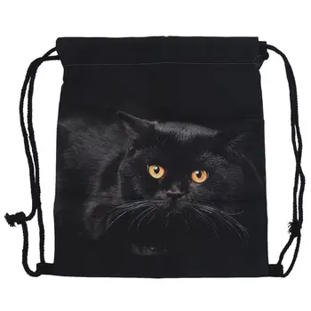 

Unisex Backpacks 3D Printing Bags Drawstring Backpack(Black)