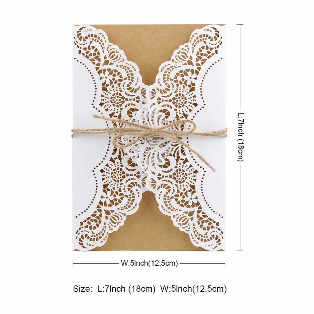  50 Deluxe Envelope Wedding Invitation Card Laser Cut Birthday Card Wedding Decoration Party Supplie - 4000210688919