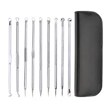 9 шт. Нержавеющая сталь инструмент для удаления угрей комплект профессиональный угрей комедоны, акне, прыщей, инструмент для удаления прыщей Красота инструмент