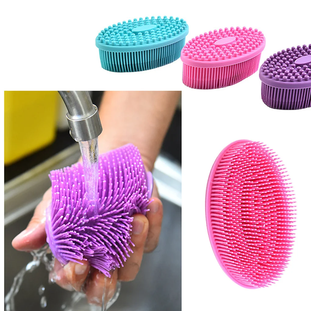 Soft Silicone Body Brush Wash Bath Shower Exfoliating Skin Fit For Baby Bath Shampoo Facial Massage Brush Supplies Dropship 2