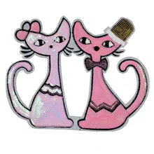 Большие блестки Кот Вышитые железные на патчи для одежды DIY полосы наклейки для одежды Индивидуальные нашивки