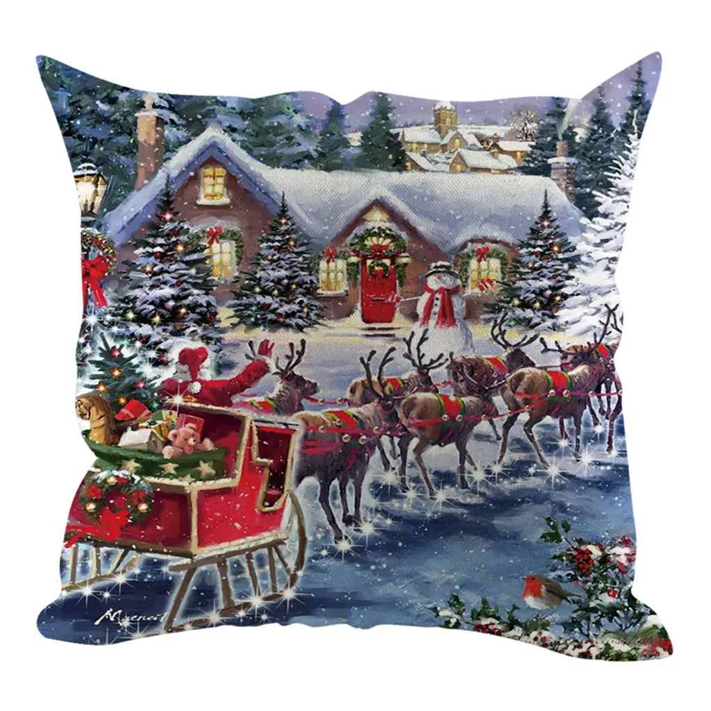 

Christmas Pillow Cover Printed Pillow cases Sofa Cushion Cover Home Decoration Sep#18