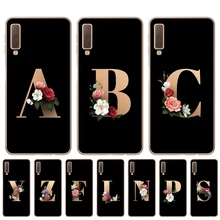 Классический элегантный цветочный 26 Алфавит шрифт письмо чехол для телефона samsung A7 A9 A6 A8 Plus Note 9 10 Pro Чехол из мягкого ТПУ Capinha