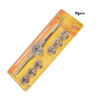 

New 8pcs/set Metric Hss Circular Tap Die Set M3 M4 M5 M6 M8 M10 M12 Screw Thread Plugs Taps with Wrench Broaching Hand Tools Set