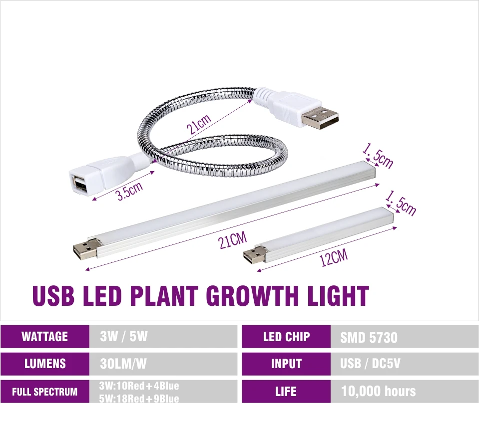 Светодиодный USB полноспектральный светильник для выращивания 3W/14 светодиодный s 5 Вт/27 Светодиодный s гибкий Fitolamp DC5V Фито легкий Настольный светильник IR UV для выращивания растений