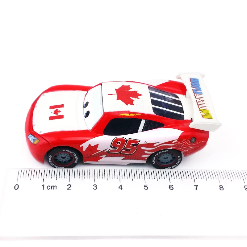 Disney Тачки № 95 Lightning Mcqueen Канада узор 1:55 Diecast металлические игрушечный автомобиль