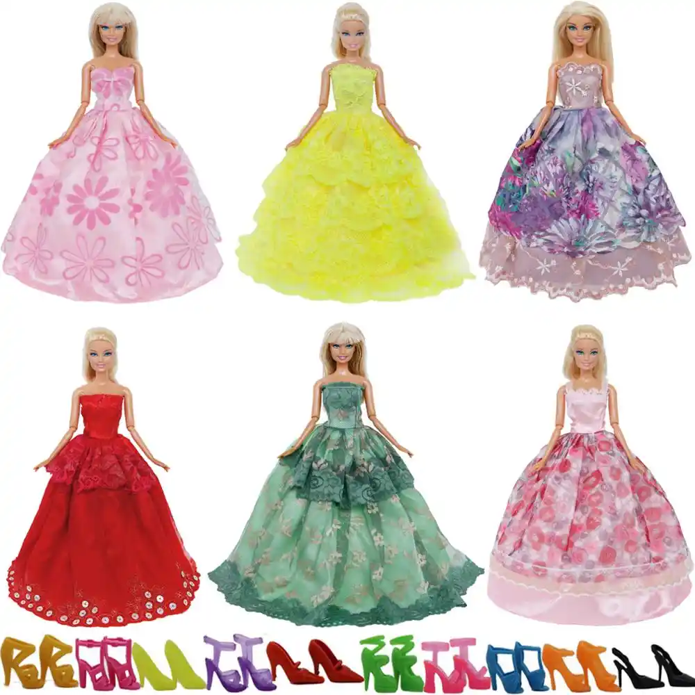 Wedding Party Dress Princess Clothes Handmade Outfit for 12 inch Barbie Doll