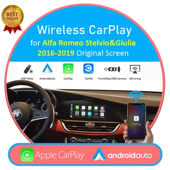 

Wireless Apple CarPlay Android Auto Retrofit Box for Alfa Romeo Stelvio & Giulia 2016-2019 Original Screen Upgrade Mirroring