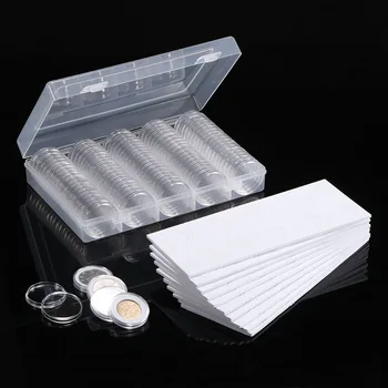 

Transparent Coin Storage Box 17/20/25/27/30mm Round Coin Capsules Containers Clear Coin Protector Case Coin Collection
