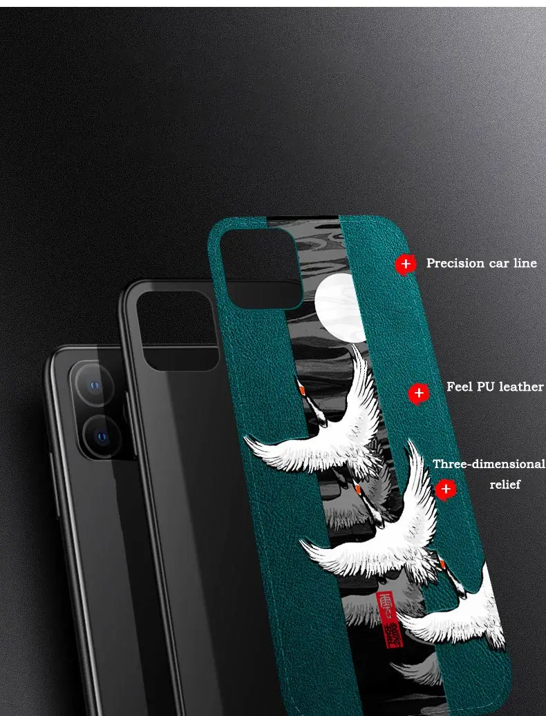 Чехол для iPhone 11 Pro Max 11Pro из искусственной кожи с рельефным узором, противоударный мягкий чехол для iPhone 11 Pro Max