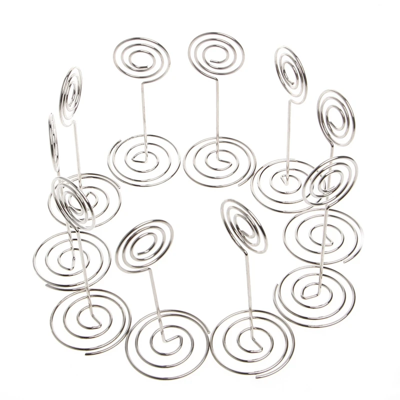 

New 10Pcs Wedding Favors Place Card Holder Table Photo Memo Number Name Clips Base