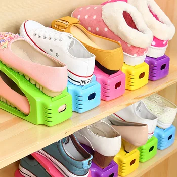 

8pcs Durable Plastic Shoe Organizer Detached Double-Wide Shoe Storage Rack Modern Double Cleaning Storage Shoes Rack