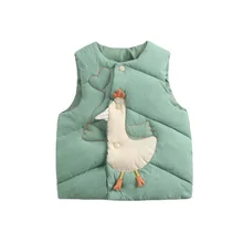 Gilet sans manches épais pour bébé garçon, vêtements d'hiver décontractés avec des motifs de dessin animé 