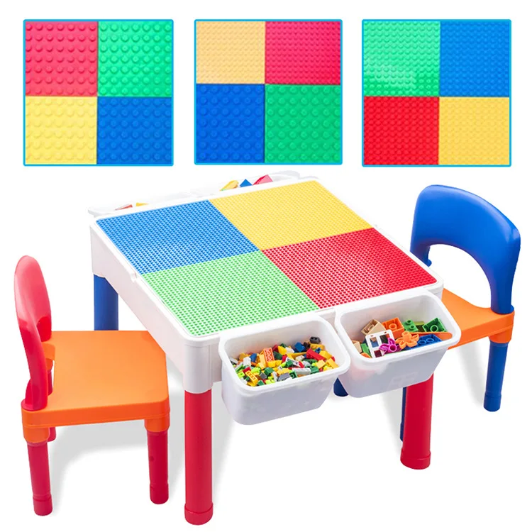 

Children Multi-functional Educational Study Table Game Table Toy Taiwan Large Particles Assembled Building Blocks Tables And Cha