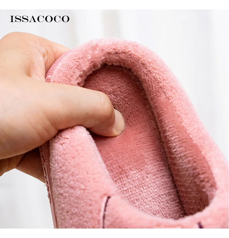 ISSACOCO/Мужская обувь; зимние теплые домашние тапочки; мужские теплые плюшевые тапочки; Домашние мягкие домашние шлепанцы; Pantuflas Zapatillas