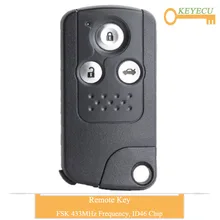 KEYECU пульт дистанционного управления автомобильный ключ для Honda Civic 2012 2013, замена Fob 3 кнопки-FSK 433 МГц-ID46 чип
