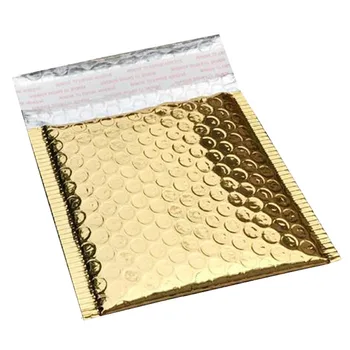 

40Pcs Bubble Postage Shipping Bags Envelopes Package Birthdays Bright Surface Gifts Bag 15X13Cm+4Cm (Gold)