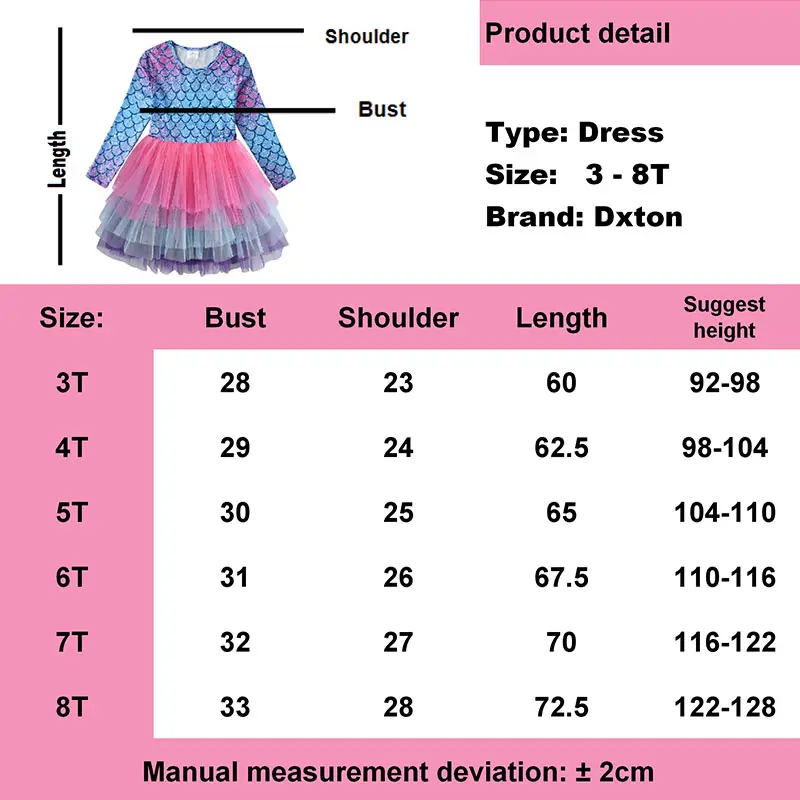 Детское праздничное платье Dxton, костюм принцессы для девочек, зимнее платье с длинным рукавом для рождественских праздников, LH4594