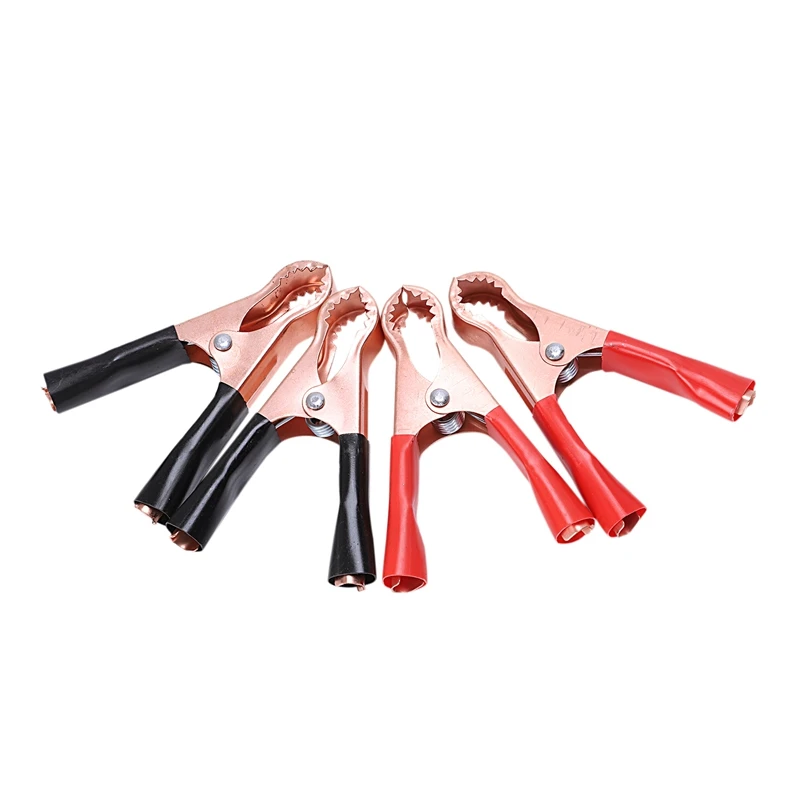 2 Pair Copper Plated Insulated Car Battery Clips Alligator Clamps 50A Red Black | Обустройство дома