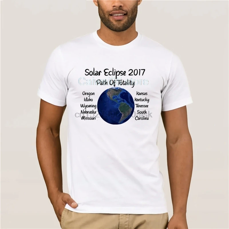 Короткая модная мужская футболка с потрясающим солнечным затмением USA Path Of Totality