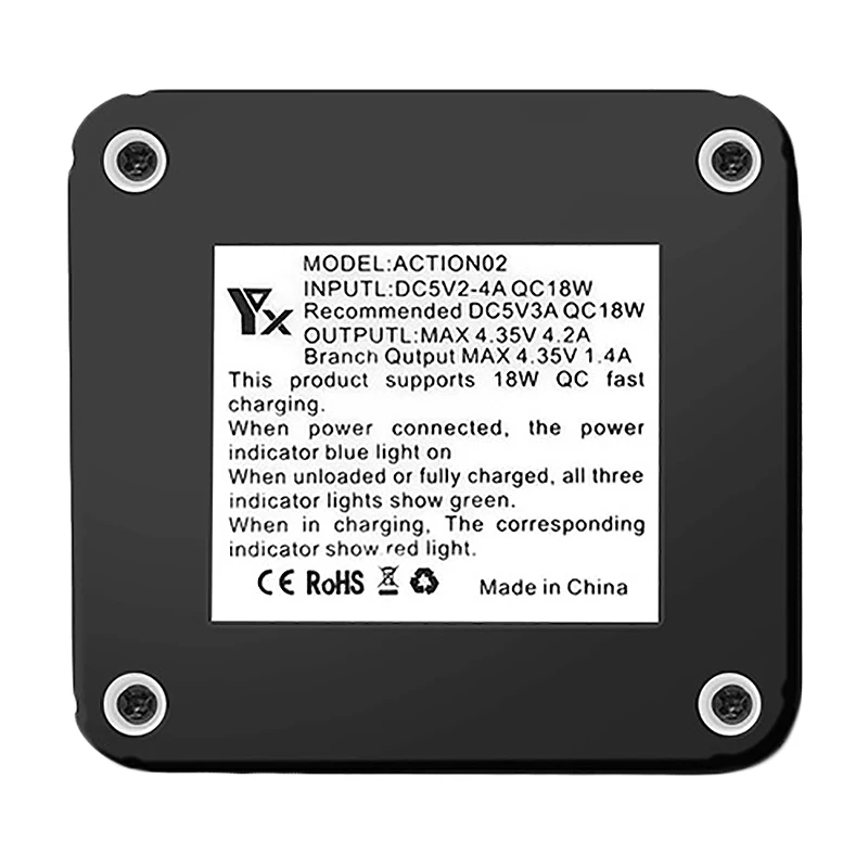 Qc3.0 Быстрая зарядка и волочение три типа зарядного устройства коробка для хранения для Dji Osmo Action Sports камера литиевая батарея
