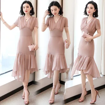 

Dress New Style 2020 Spring Comfortable Simple Fashion Elegant Mid-length Dress