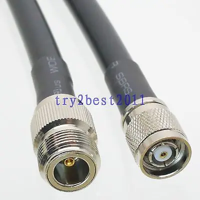 

DHL/EMS 10 Sets RG8/KSR400 N jack pin to RP-TNC jack pin Straight RF Jumper pigtail Cable 3FT -C1