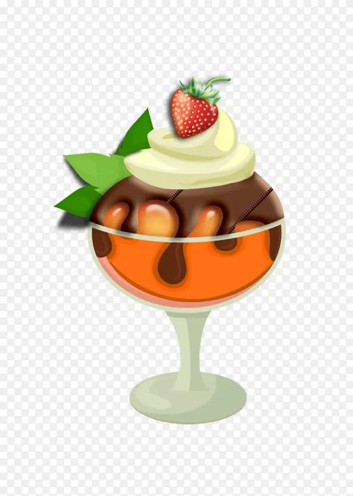 冰淇淋锥纸杯蛋糕绘图-草莓冰淇淋