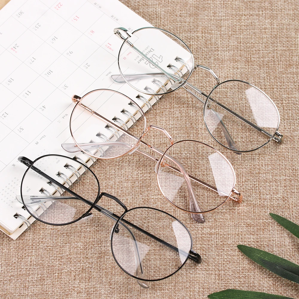 New Fashion Women Men Metal Vintage Ultralight Round Glasses Oversized Frame Optical Spectacles Eyeglasses | Аксессуары для одежды