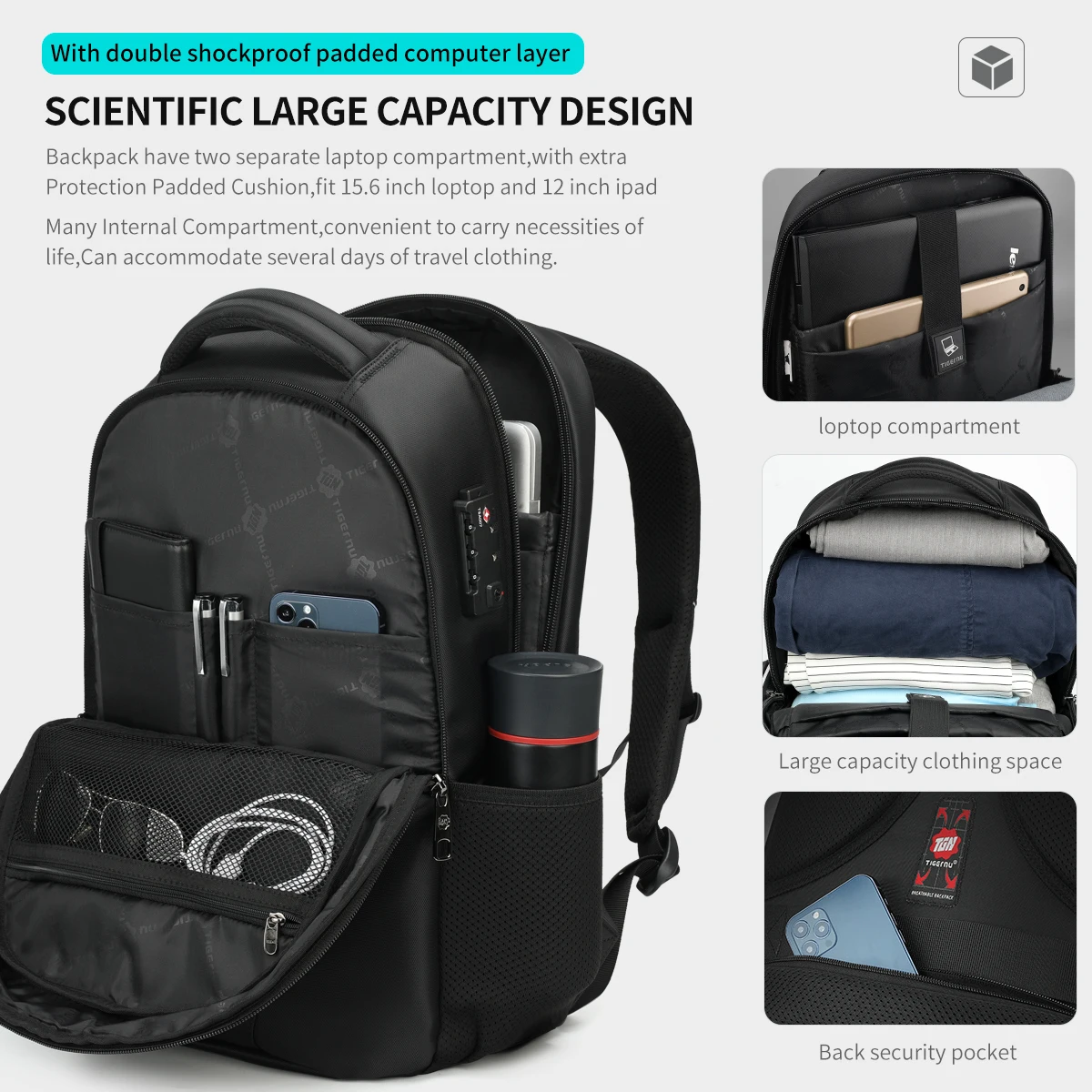 amazon backpack two laptops This Travel Can Hold 2 Weeks' Worth of Stuff tazbuzo 52L Extra Large Travel