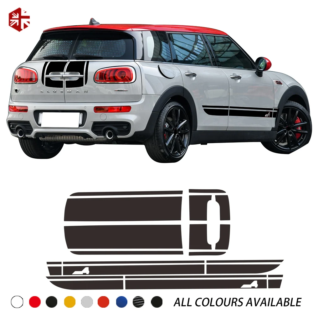 

Car Door Side Stripes Sticker Hood Bonnet Engine Cover Trunk Tail Rear Body Kit Decal For MINI JCW Clubman F54 ALL4 Accessories