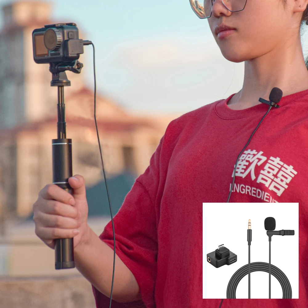 Адаптер для микрофона 3 5 мм DJI Osmo Action/Pocket/2 Camera длинный кабель микрофон свободной