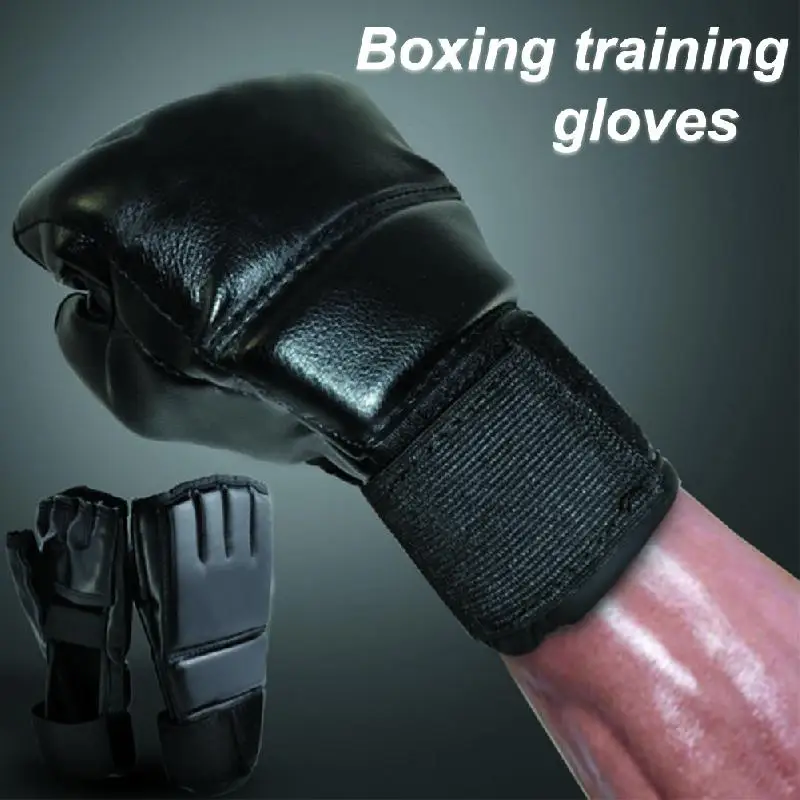 

New Half Finger Fight Boxing Gloves Mitts Sanda Karate Sandbag TKD Protector For Boxeo MMA Muay Thai Kick Boxing Training