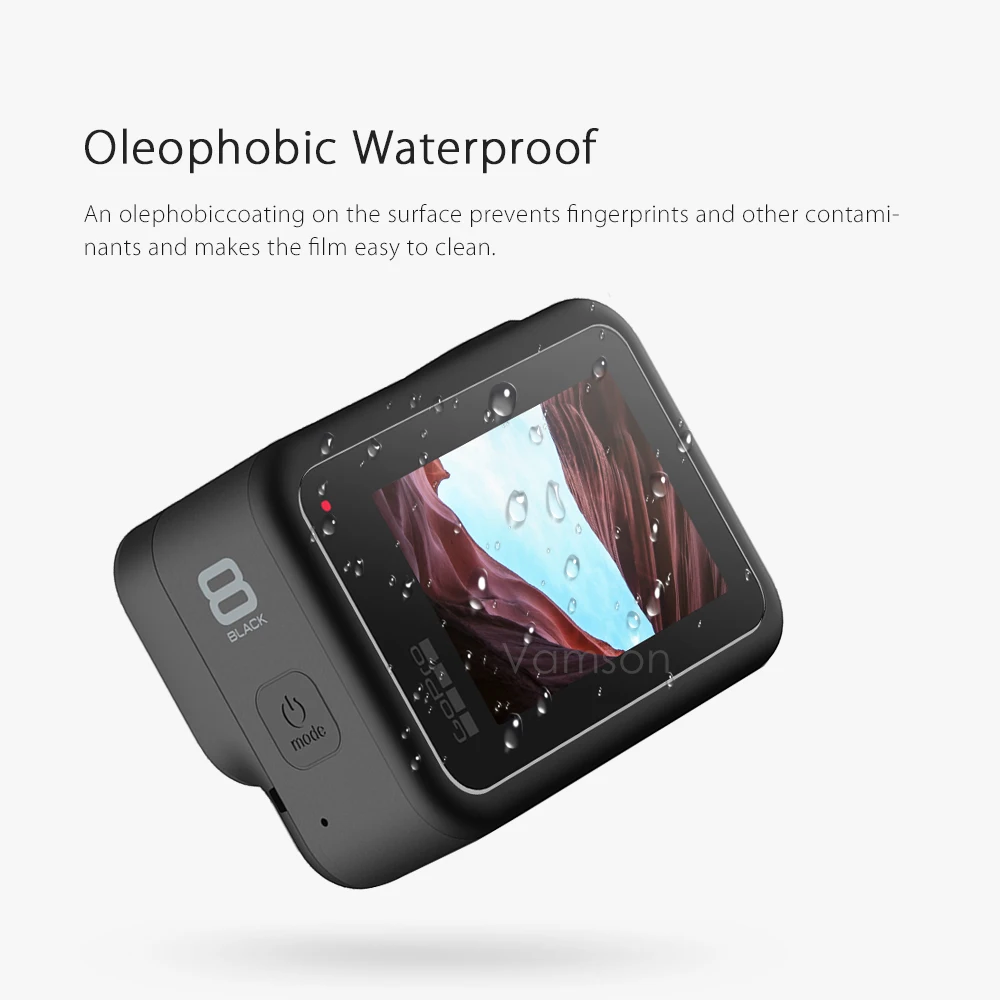 Vamson для Gopro Hero 8 черное закаленное стекло Защитная пленка объектива + ЖК экрана
