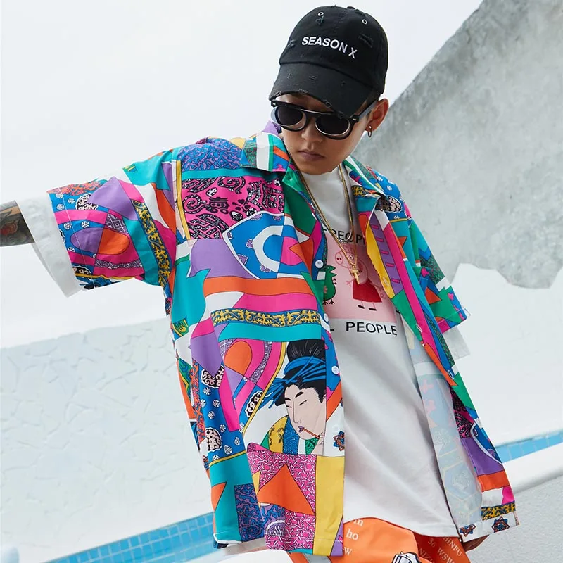 하라주쿠 프린팅 셔츠