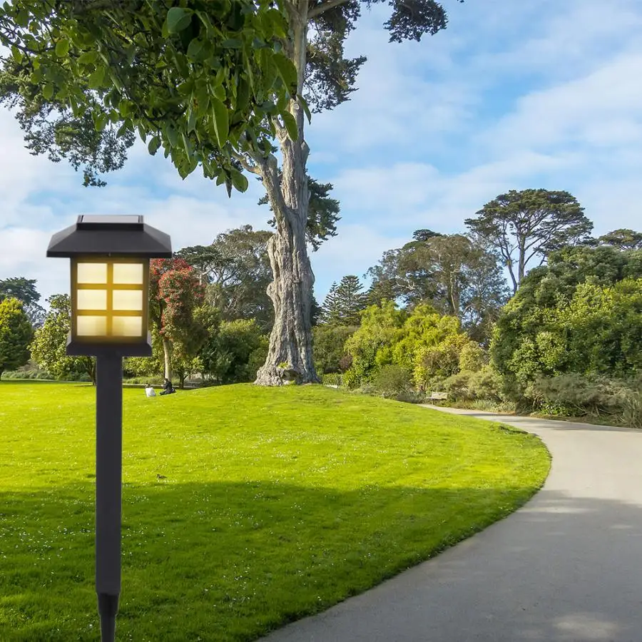 

2Pcs LED Solar PowereD Lawn Lamp Small House Style Garden Light For Outdoor Courtyard