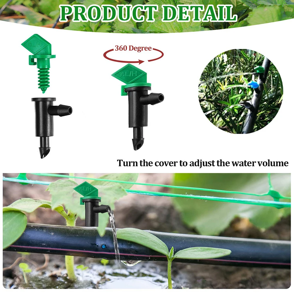 20Pcs Irrigation Drip Emitter Garden Flag Irrigation Dripper Trees and Shrubs Blue Black 2GPH drip irrigation dripper