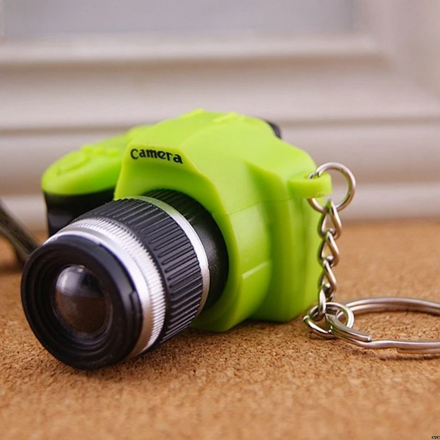 Creative Super Mini Sound Camera LED Keychain Pendant Cute DIY Art Craft Plastic Key Ring Decor New Year Valentine Birthday Gift 4