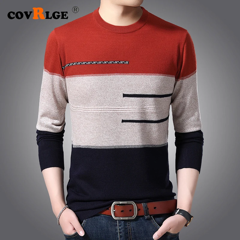 

Covrlge Men Sweater 2019 Fashion Solid Soft Wool Knit Sweaters Plus Pullover Men's V-neck Pullovers Brand Clothing Men MZL053