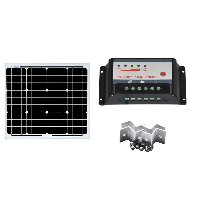 

Solar Panel Kit 50w 100w 150W Solar Battery Solar Controller 12v/24v 30A PWM Cavaran Car Camping Motorhome Light LED Phone RV