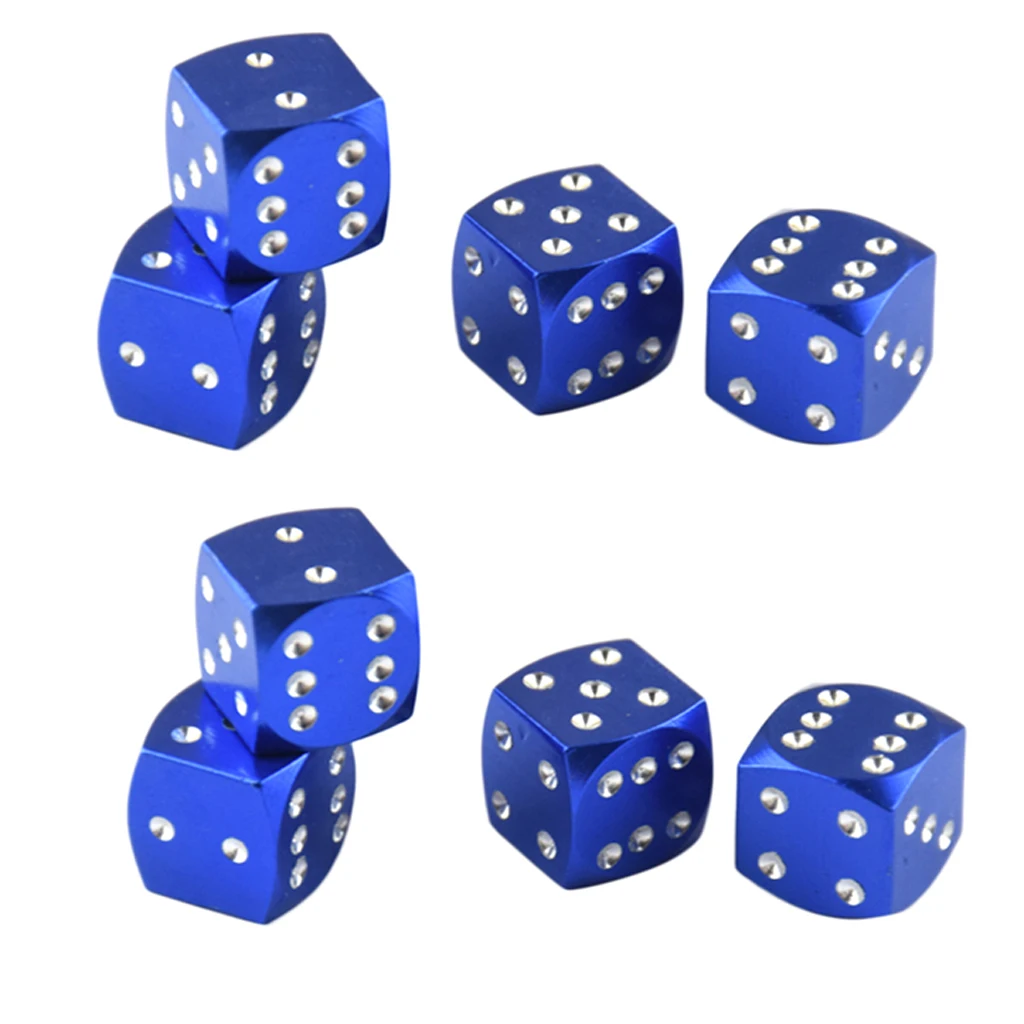 MagiDeal 8 Pieces Blue Dice Dust Valve Caps Novelty & Glossy