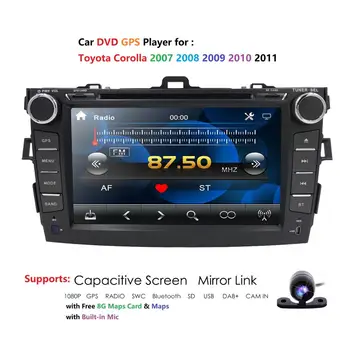 

for Toyota Corolla 2007-2011 8'' Indash CAR DVD Player GPS Navigation Navi Bluetooth HD Touchscreen Radio RDS SD Camera Map USB