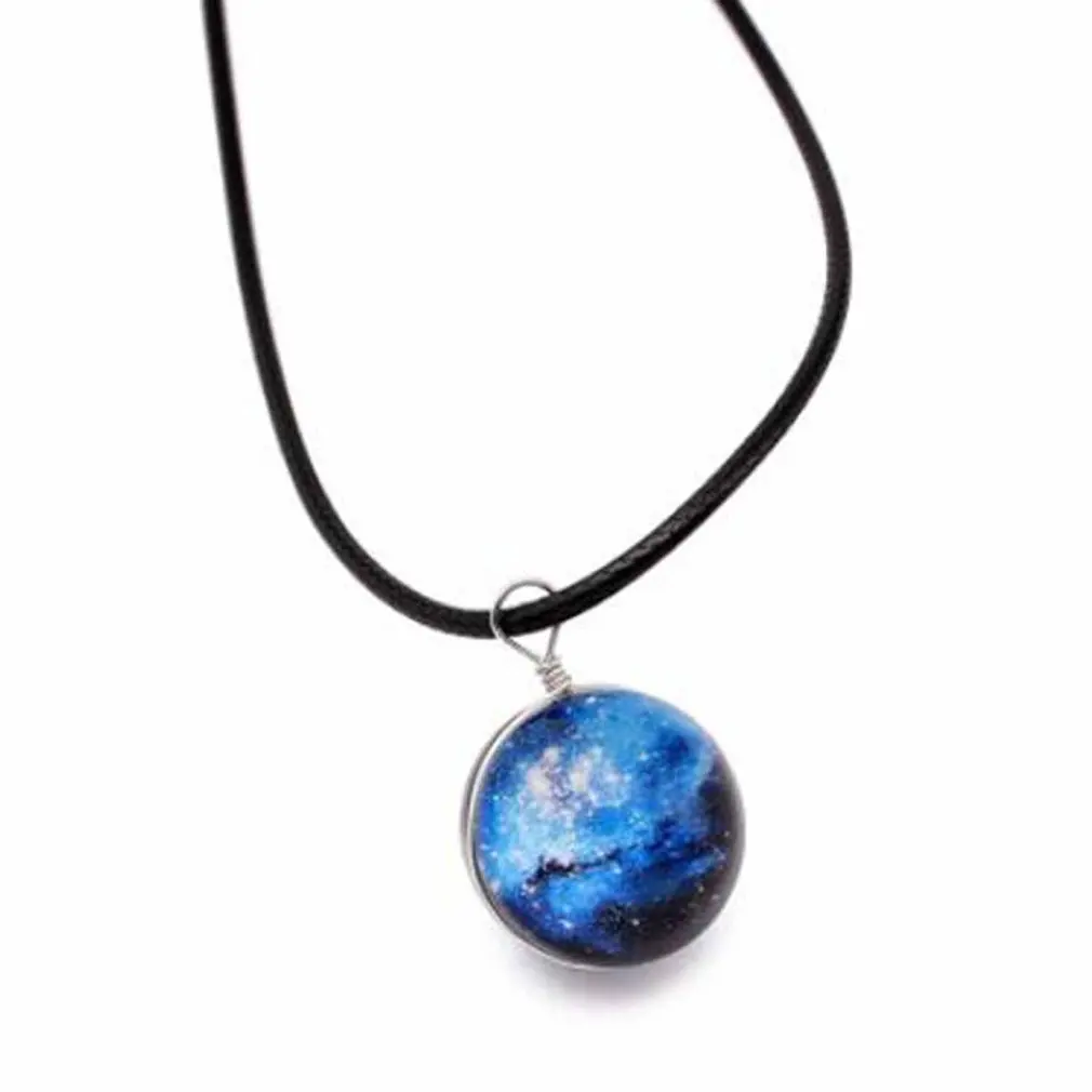 

GENBOLI Transparent Glass Ball Pendant Necklace Gift Jewelry Handmade Fantasy Sky Universe Pendant Glow In The Dark