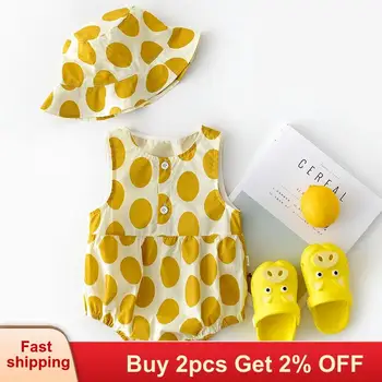 

Mayfair Cabin Summer New Baby Boys Girls Romper for Toddler Newborn Baby Cotton Romper+hat 2 pieces Baby Unisex Romper Clothes