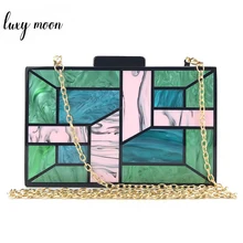 Женская вечерняя сумочка, акриловый клатч, сумочка с геометрическим узором, свадебная сумочка для женщин, сумочка, роскошная сумка через плечо ZD1399